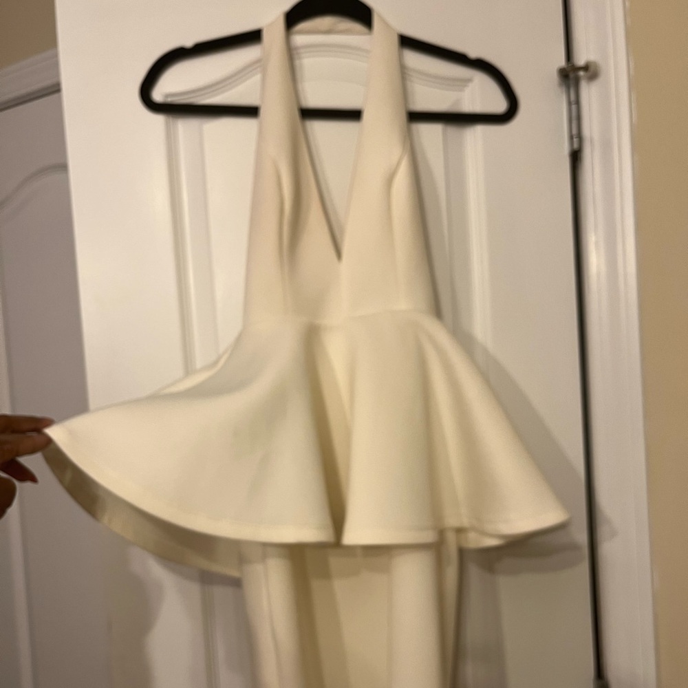 White Peplum Dress